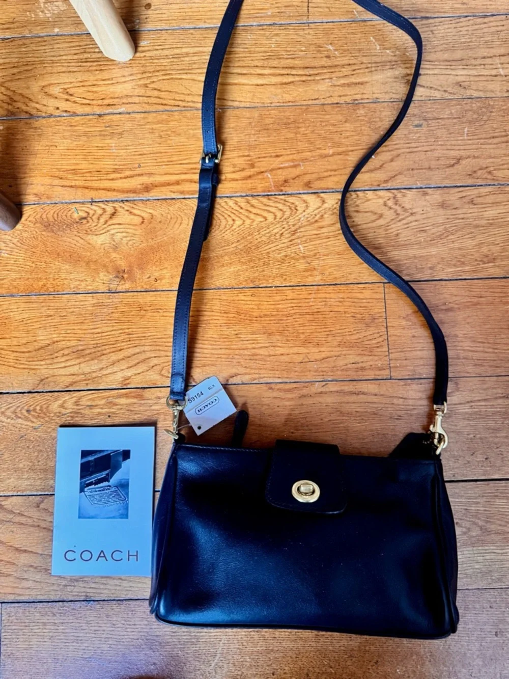 Vintage COACH Legacy Demi Black Leather Turn Lock Shoulder Crossbody Bag #9154 - Picture 3 of 12